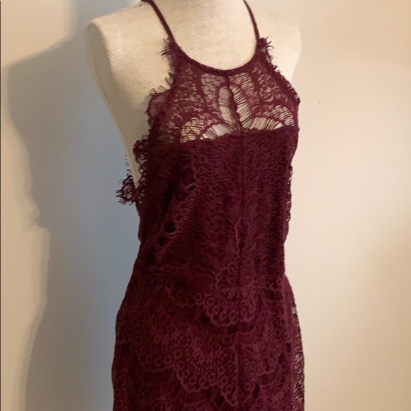 Free People, lace halter button back dress - Picture 3 of 6
